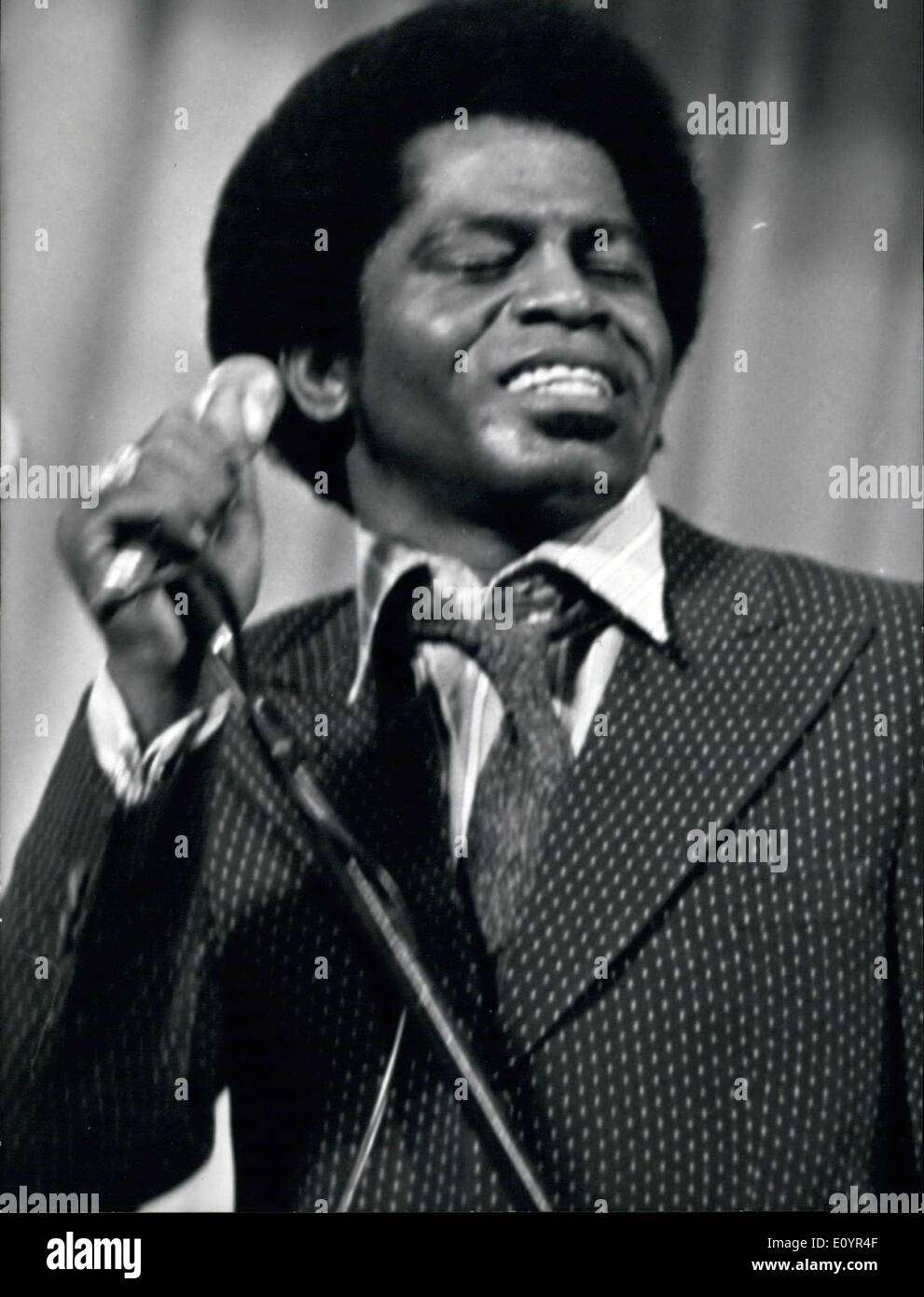 Mar. 09, 1971 - The famous American singer James Brown pictured was a complete success during his three days performing his 'S Stock Photo