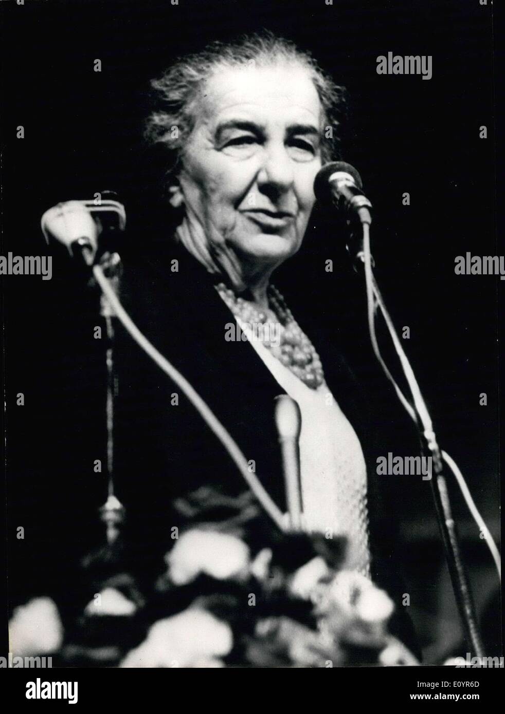 Mar. 22, 1971 - Israel Prime Minister Golda Meir Gives Speech Stock Photo