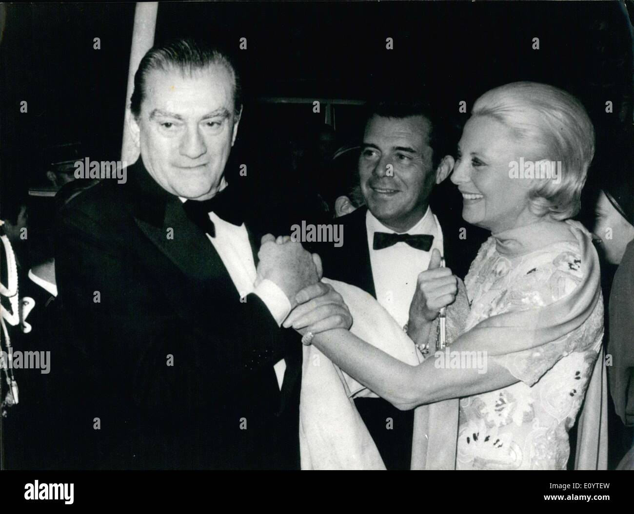 May 29 1971 Michele Morgan Congratulates Luchino Visconti at