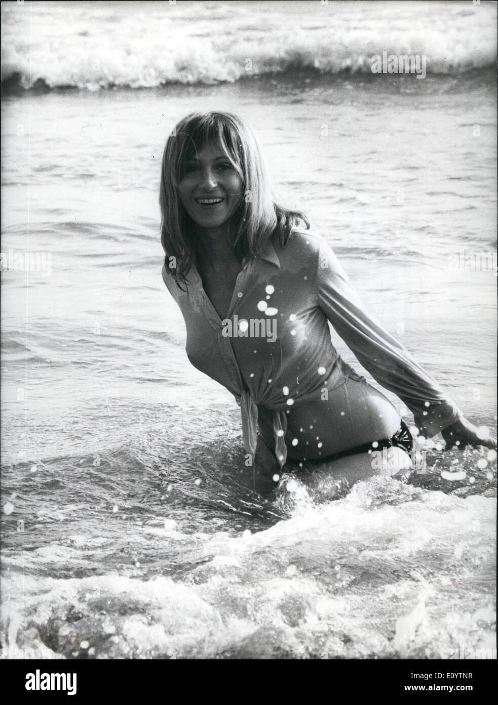 Jun. 06, 1971 - Ingar Keyrich, young German actress 22-year-old, from Munich, is a beautiful blonde hair and lanky body. Her aspiration is to shot the film after some roles had in theater. For the moment she has at her credit the great occasion. Meanwhile she getting a bath in the sea (polluted or not) near Rome. Stock Photo