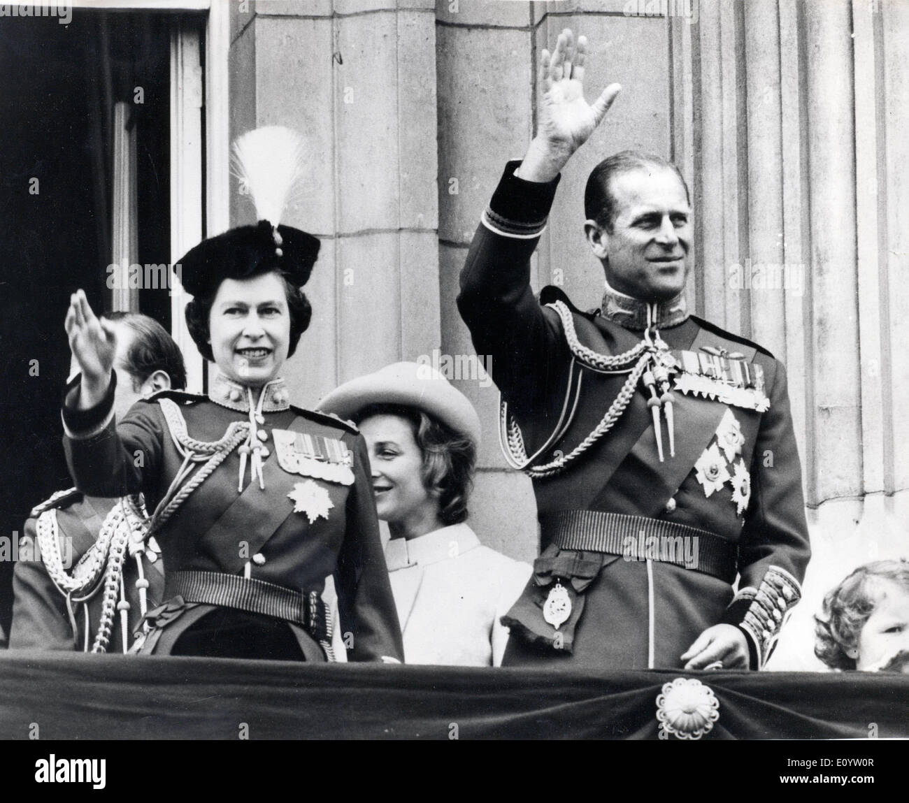 Elizabeth II and Prince Philip after Trooping the Colour Stock Photo
