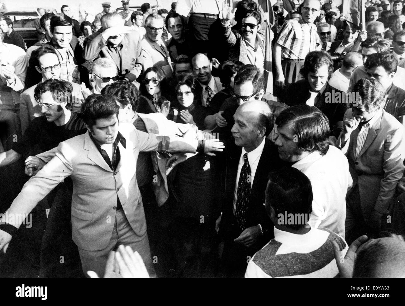 Politician Giorgio Almirante at Piazza del Popolo Stock Photo