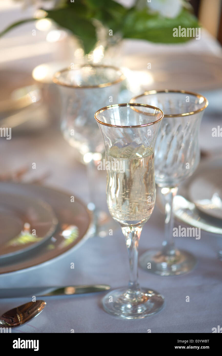 Champagne Glass With Table Setting Stock Photo Alamy Champagne Glass With Table Setting Stock Photo Alamy
