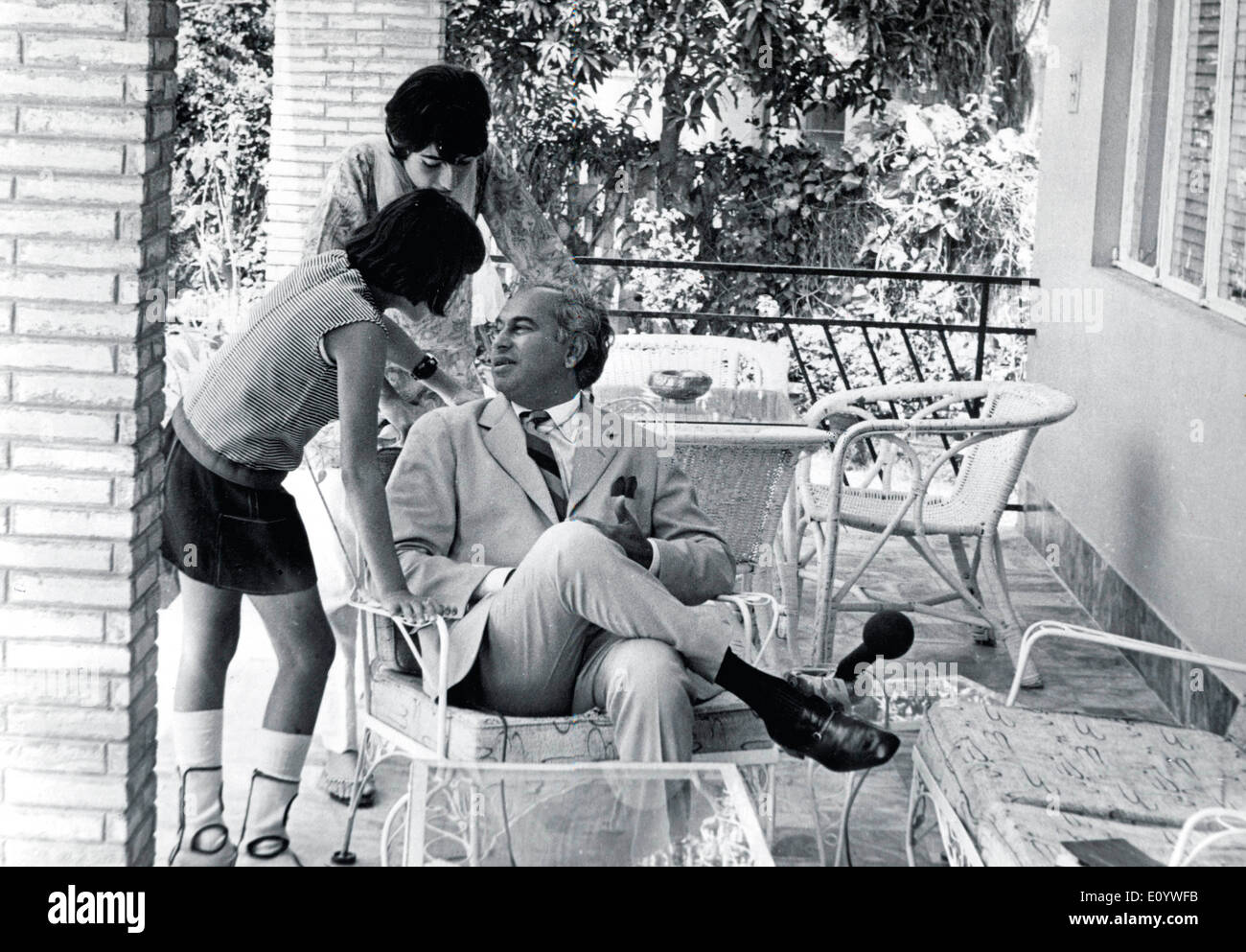 President Zulfikar Ali Bhutto relaxes at home Stock Photo