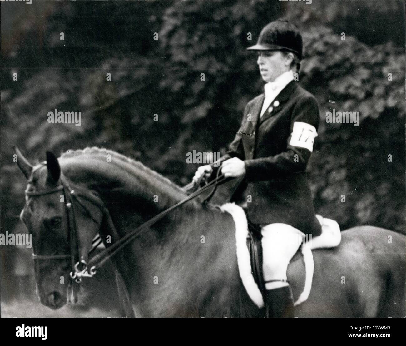 Aug. 08, 1971 - Princess Anne in Eridge Horse Trials. hoto Shows:- Princess Anne seen competing in the Class III-Advan Stock Photo