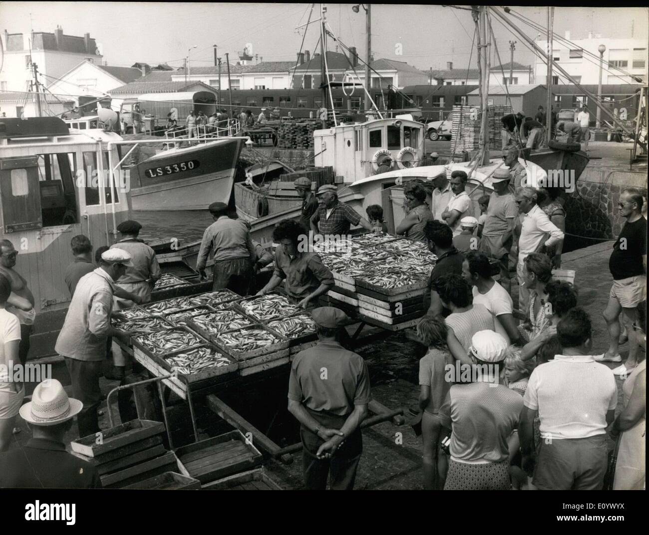 Aug. 24, 1971 - Tourists Visit St Gilles Croix de Vie Fishing Port Stock Photo