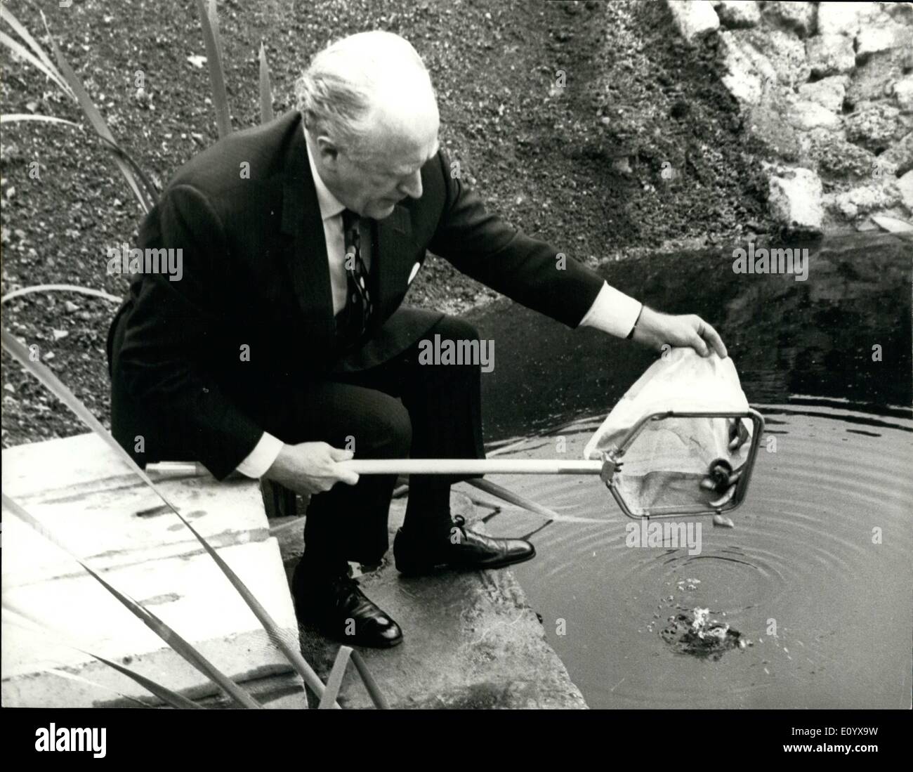 Sep. 09, 1971 - Fish to help London's cleaner water: the Greater London Council has built at Deepham Sewage Treatment Works, Edmonton, a Fish Experimental Unit to enable the effluent to be tested for purity and to the solving of problems of getting cleaner water, and the conservation of natural resources. The experiment should provide much needed information on water pollution. The 200 fish will be examined weekly for toxic materials and checked for parasites and later measured and weighed Stock Photo