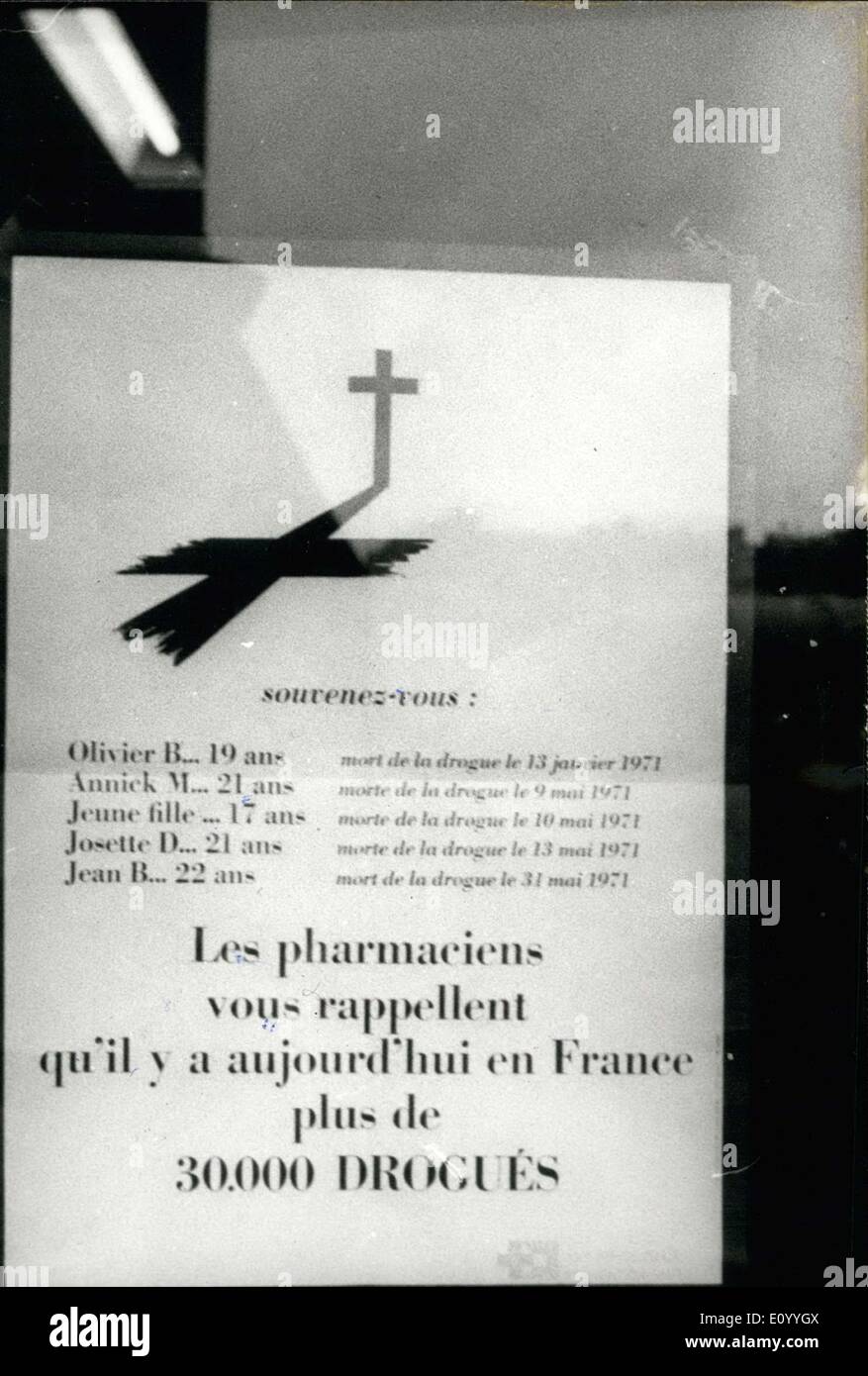 Nov. 18, 1971 - Anti-Drug Campaign Poster, Pharmacies of France Stock Photo