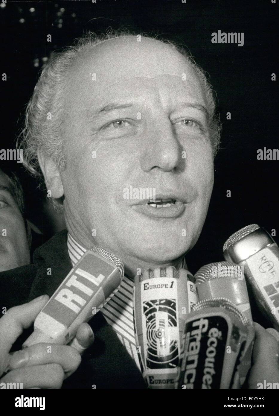 Nov. 20, 1971 - Germany's Minister of Foreign Affairs, Walter Scheel (pictured), was granted an audience with President Pompidou prior to the Brandt-Pompidou summit. Stock Photo
