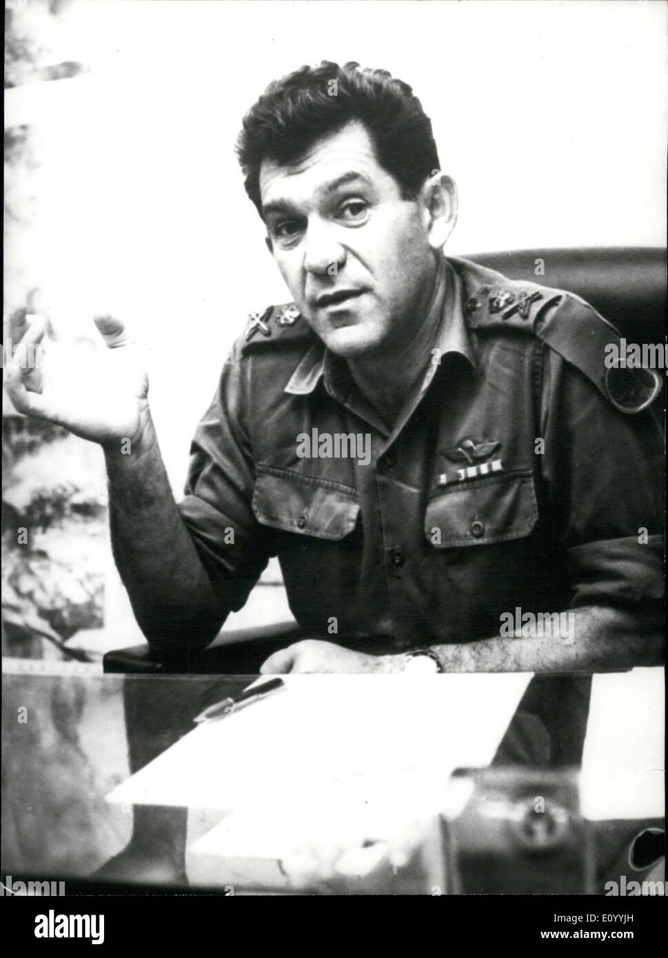 Nov. 29, 1971 - David Elazar was named as Chief of Staff for the Israeli armies and will be replacing Haim Bar Lev. Imag Stock Photo