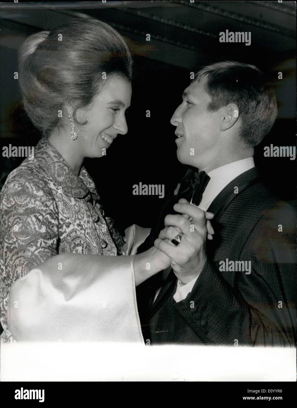 Dec. 12, 1971 - Princess and the Boxer. World lightweight boxing champion  Ken Buchanan leads with a left as he dances with Princess Anne at  Bloomsbury center hotel, London, last night, after