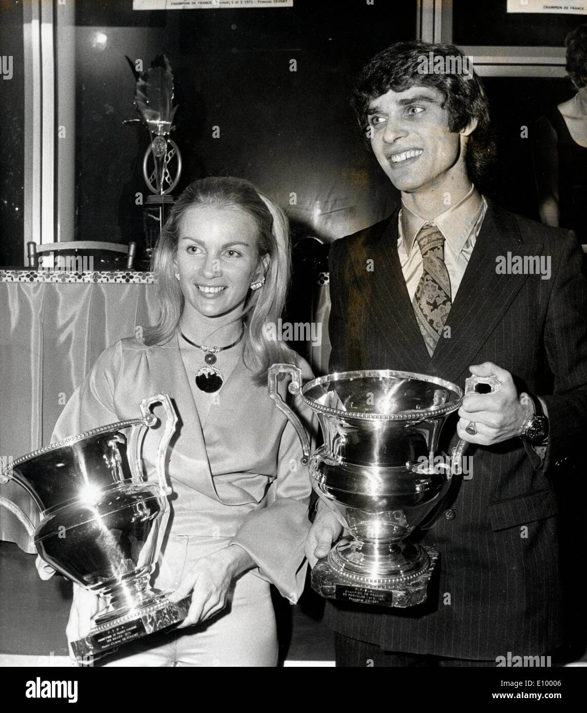 Driver Marie Claude Beaumont with trophy Stock Photo
