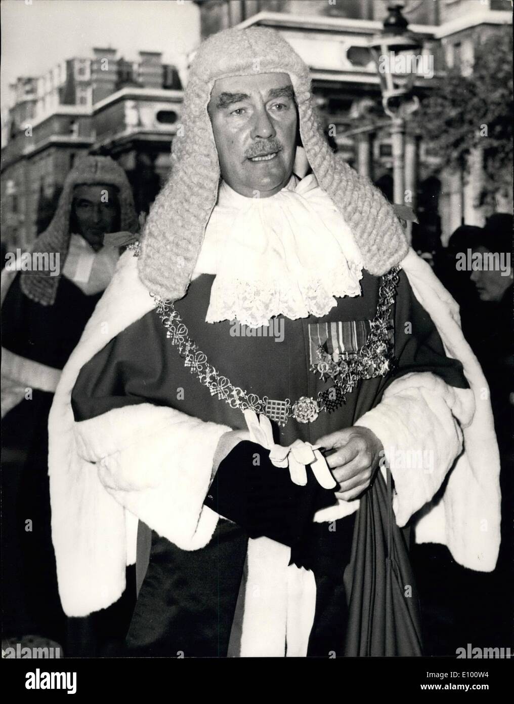 Feb. 02, 1972 - The Lord Chief Justice To Head The Inquiry Into Sunday's Shooting In Londonderry: Lord Widgery, the Lord Chief Justice, is to sit alone to head the inquiry into Sunday's shooting of 13 civilians in Londonderry. Photo shows Lord Widgery, the Lord Chief Justice who will head the Londonderry inquiry. Stock Photo
