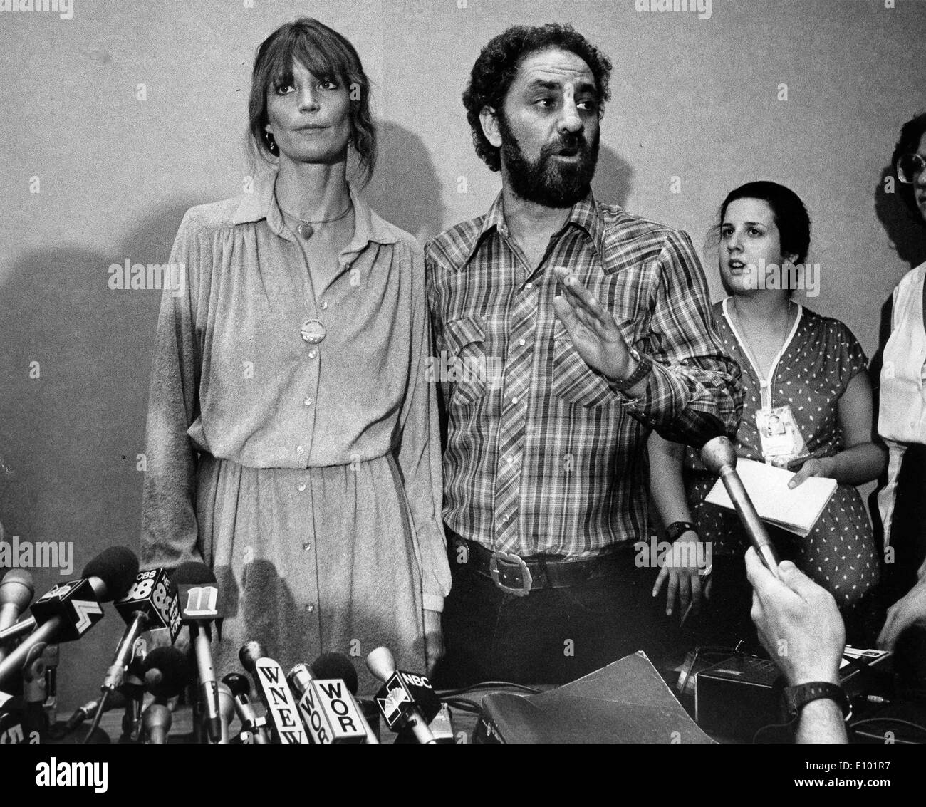 ABBIE HOFFMAN (R) was a political and social activist who co-founded the Youth International Party. With ANITA KUSHNER Stock Photo