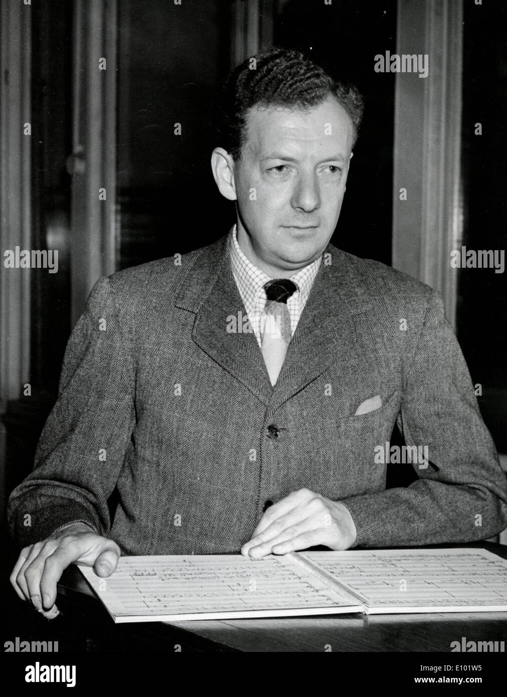 English composer, conductor and pianist, BENJAMIN BRITTEN Edward Benjamin Britten, Baron Britten of Aldeburgh Stock Photo