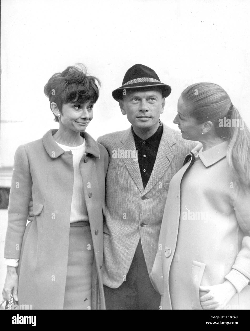 Actress Audrey Hepburn with Yul Brynner Stock Photo
