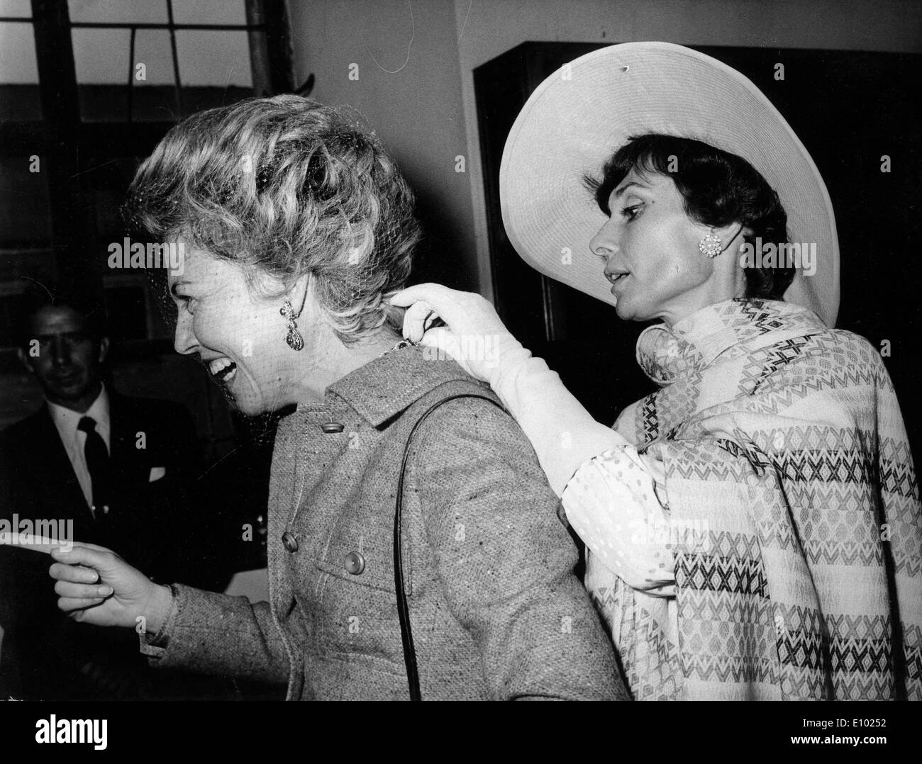 Audrey Hepburn and Terese von Furstenstein attend wedding Stock Photo