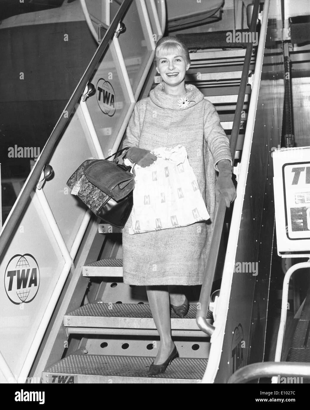 Actress Joanne Woodward arrives in New York Stock Photo