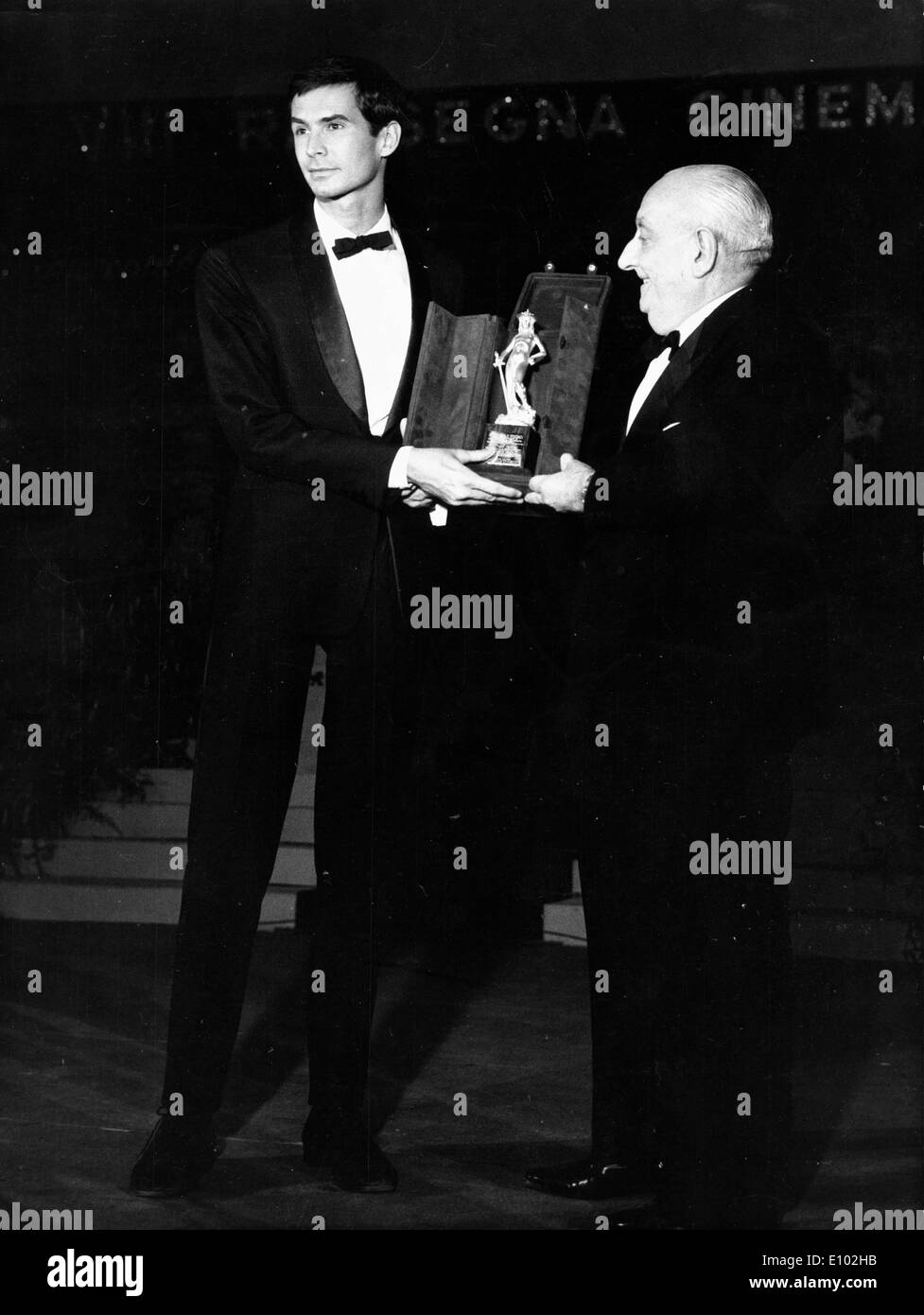Actor Anthony Perkins receives 'David of Donatello' Stock Photo