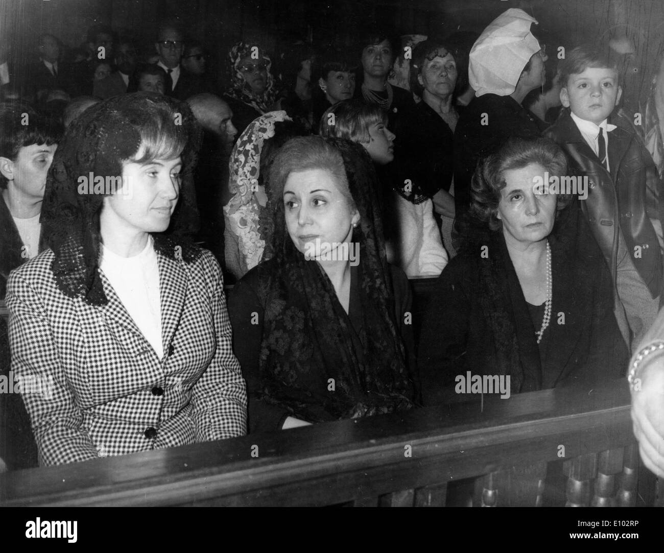 Sister's of Eva Peron at mass Stock Photo