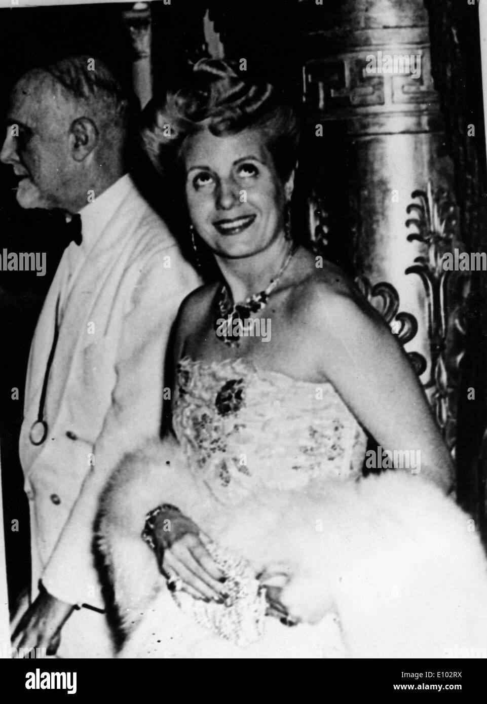 First Lady Eva Peron attends an event Stock Photo