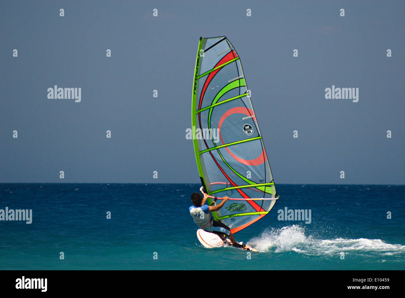 Windsurfer,Rhodes Island, Ialyssos Rhodes, East Coast, Greece Stock Photo