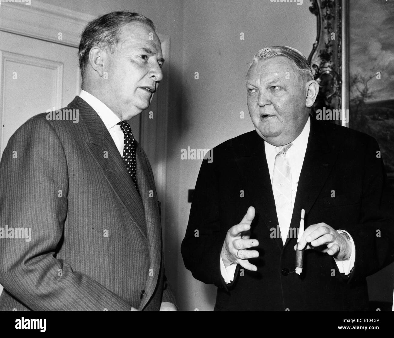 Chancellor Ludwig Erhard with Selwyn Lloyd Stock Photo