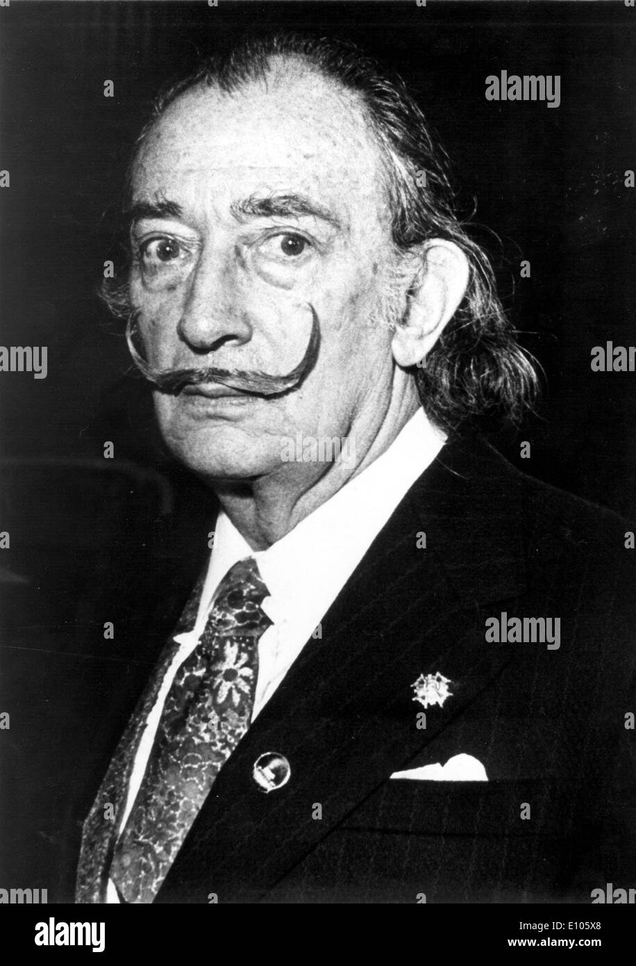 Portrait of artist Salvador Dali Stock Photo