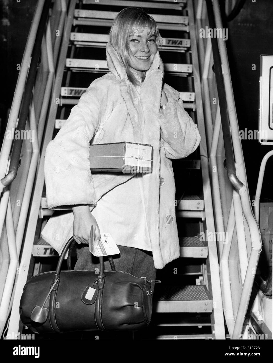 Actress May Britt boarding airplane in New York Stock Photo 69461675