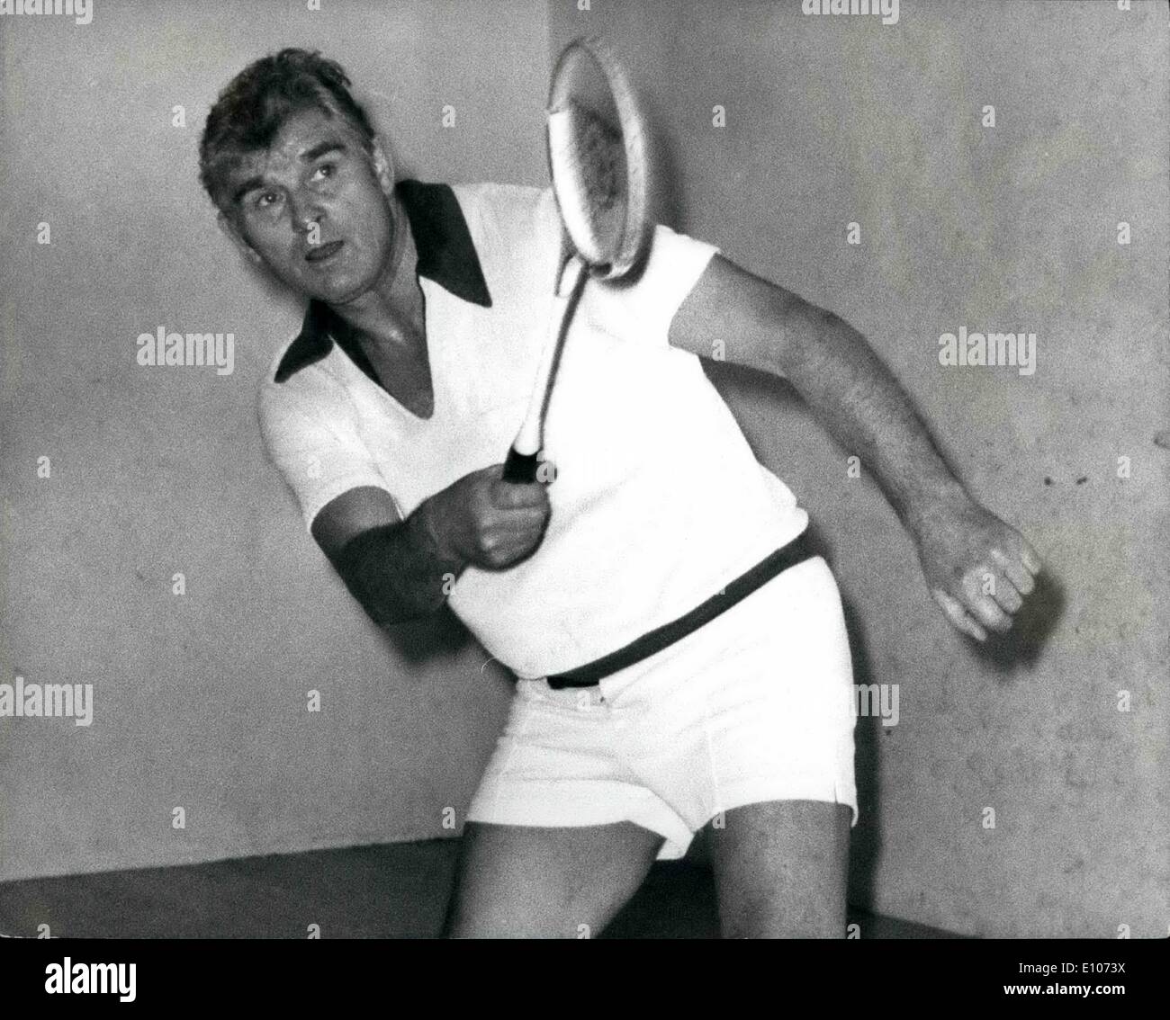 Feb. 02, 1970 - STEEL UNION BOSS BILL KEEPS FIT PLAYING SQUASH MR BILL SIRS, the General Secretary of the Iron and Steel Trades Stock Photo