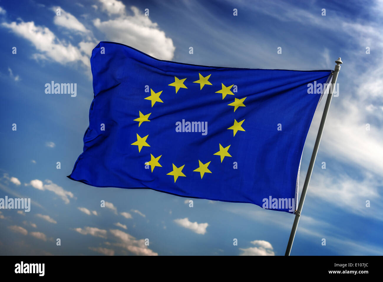 flag of europe union closeup Stock Photo