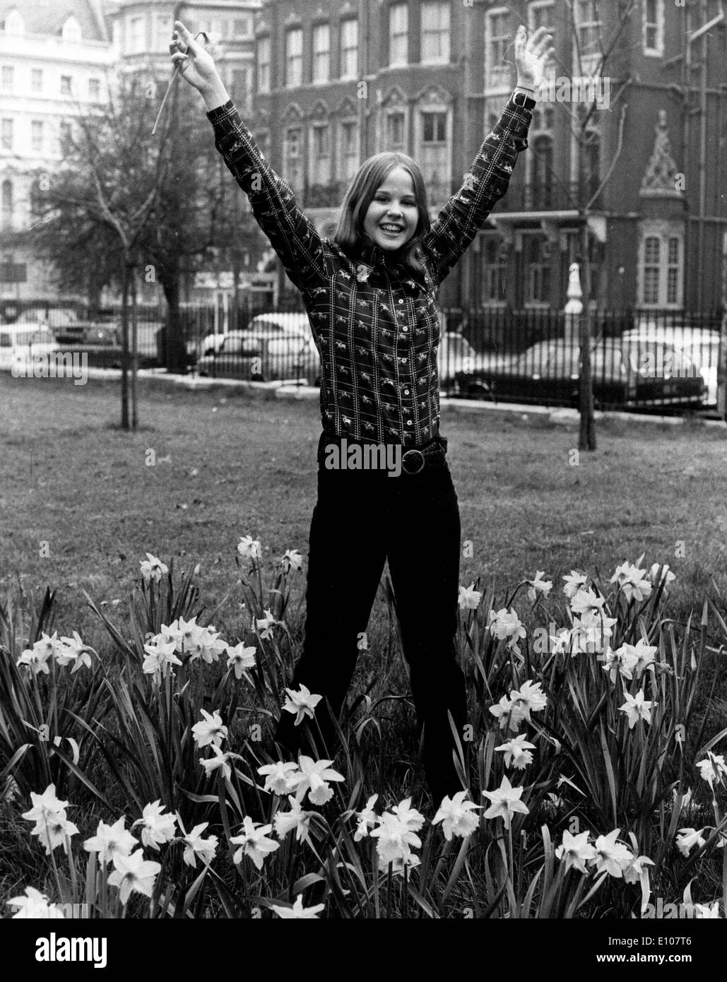 Portrait of Linda Blair in Kensington Gardens Stock Photo