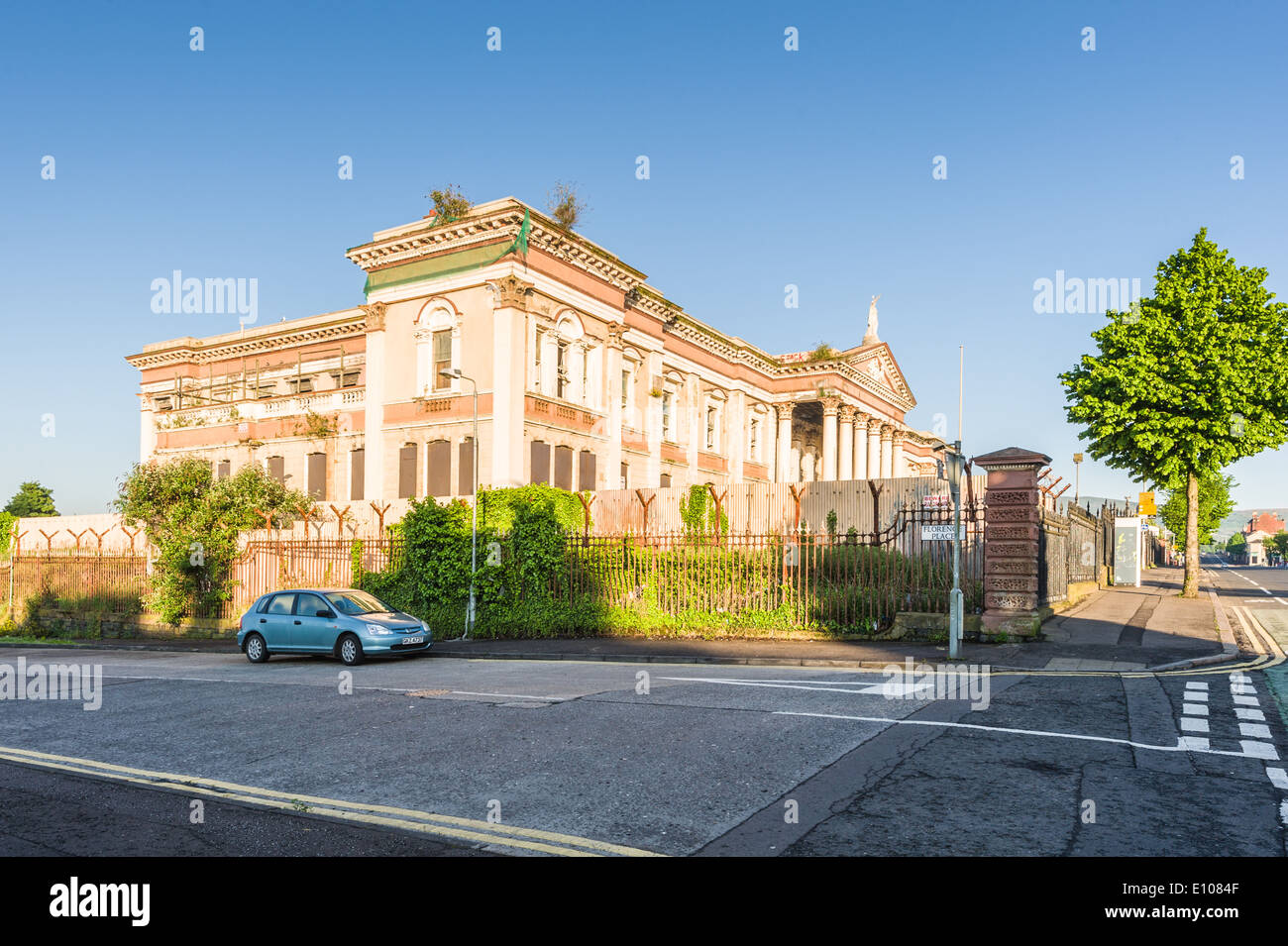 The facade of the now derelict Crumlin Road Courthouse Belfast Stock
