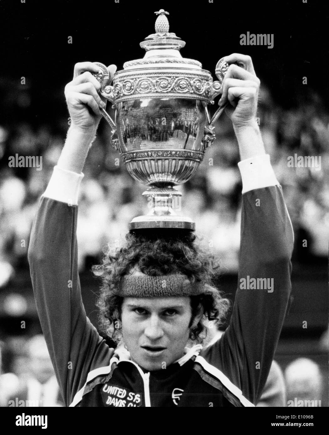 John McEnroe beat Borg at Wimbledon Stock Photo