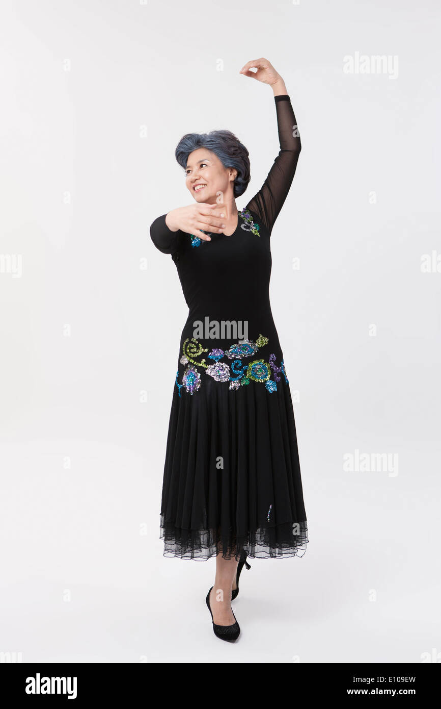 old lady black dress