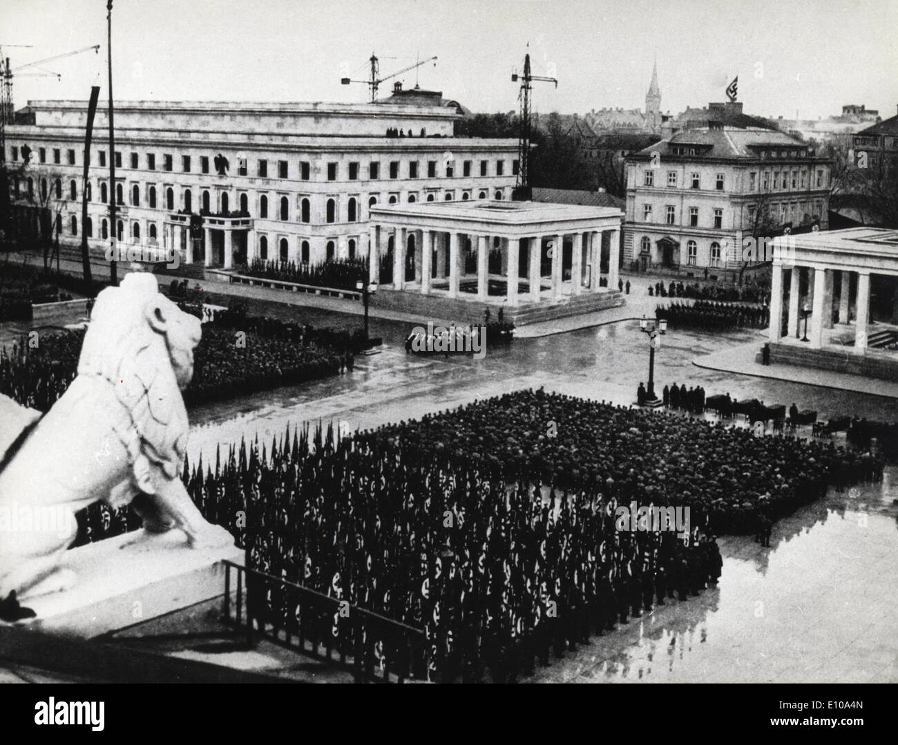 Nov 19, 1935; Munich, GERMANY; National Socialist march on Munich's 'Konigsplatz' on November 19th, 1935. Stock Photo
