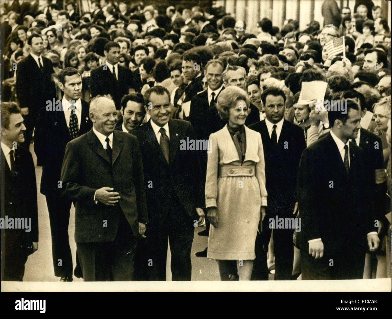 May 25, 1972 - President & Mrs. Nixon Arrive Moscow Airport President Podgorny ESS. Stock Photo