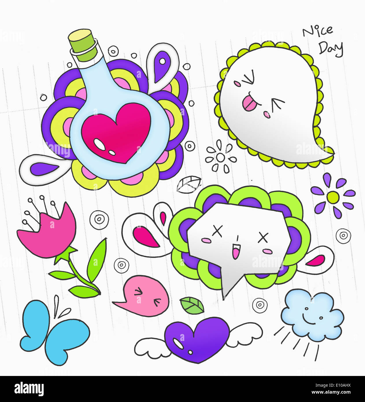 a colorful template with a love theme Stock Photo - Alamy