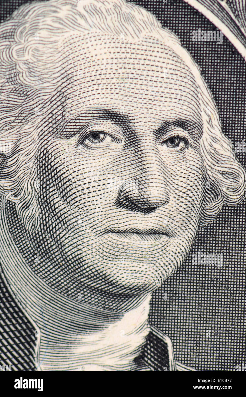 The face of Washington the dollar bill Stock Photo - Alamy