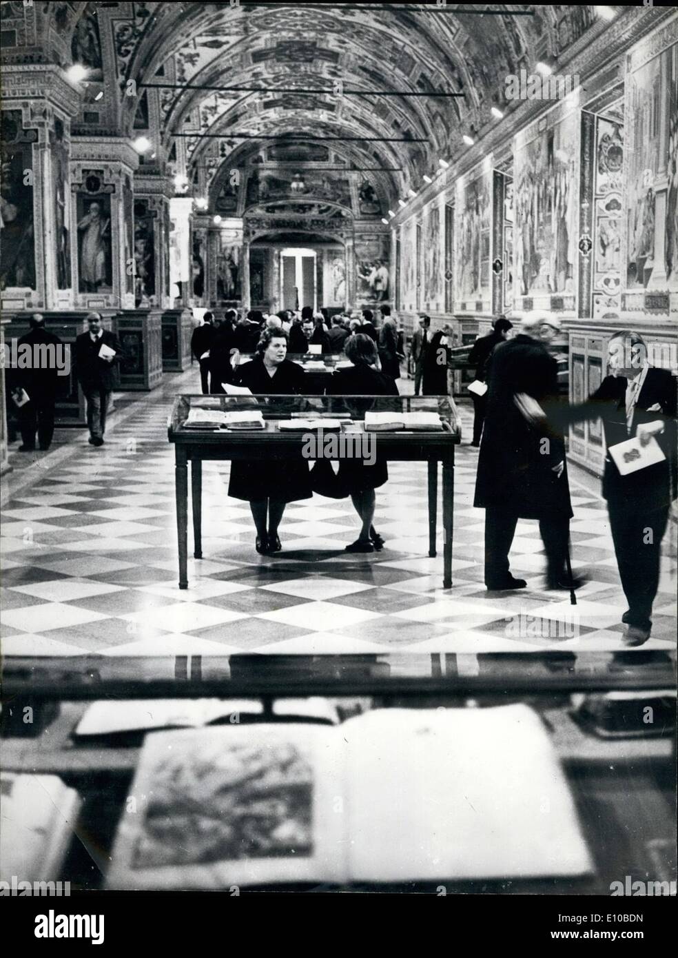 Mar. 03, 1972 - Pope opens exhibition of Priceless manuscripts: Pope Paul recently opened a unique exhibition of priceless manuscripts and fragments of the Bible in the frescoed Sistine Hall of the Vatican. The show will stay open to the public for one year to mark 1972 as the ''Year of the Book'' as proclaimed by UNESCO. The exhibition includes Bibles all all the centuries from the third century on. Besides the manuscripts, ti will also show the most valuable printed editions Stock Photo