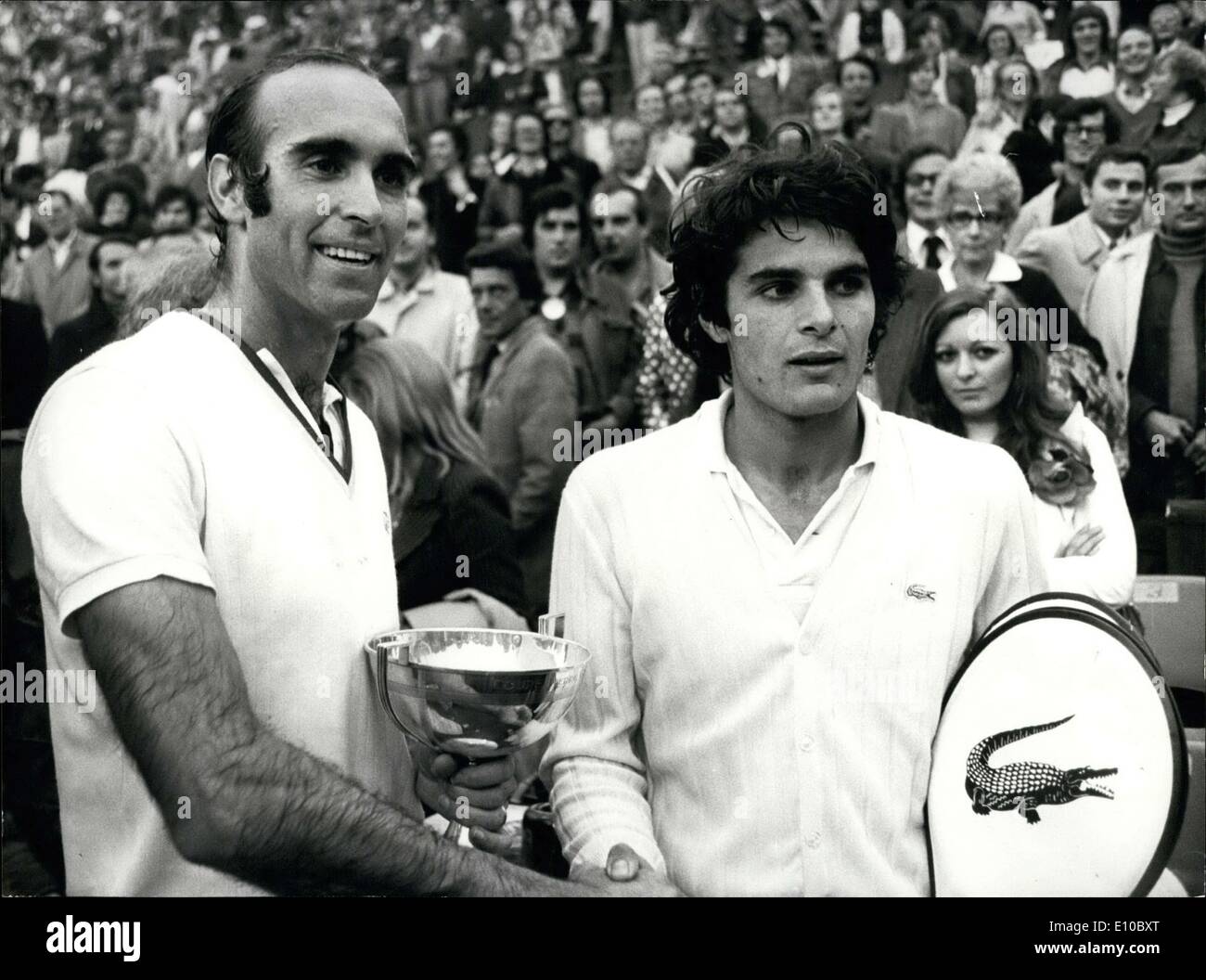 Jun. 05, 1972 - 34-year-old Gimeno won by beating Proisy (France) Stock Photo
