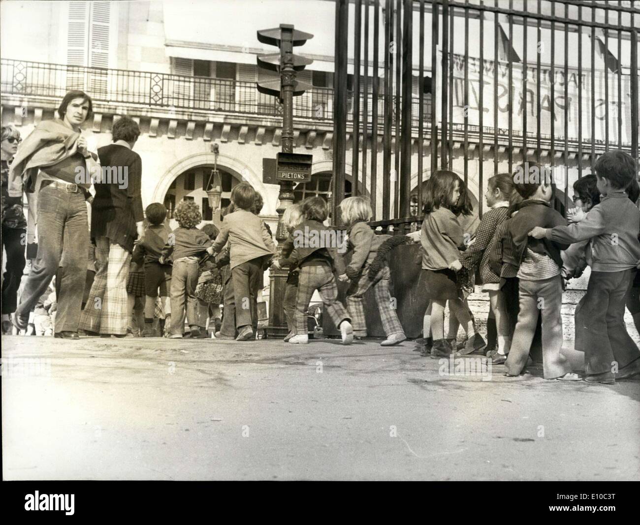 Mar. 22, 1972 - Children Visiting Tuileries Garden Stock Photo