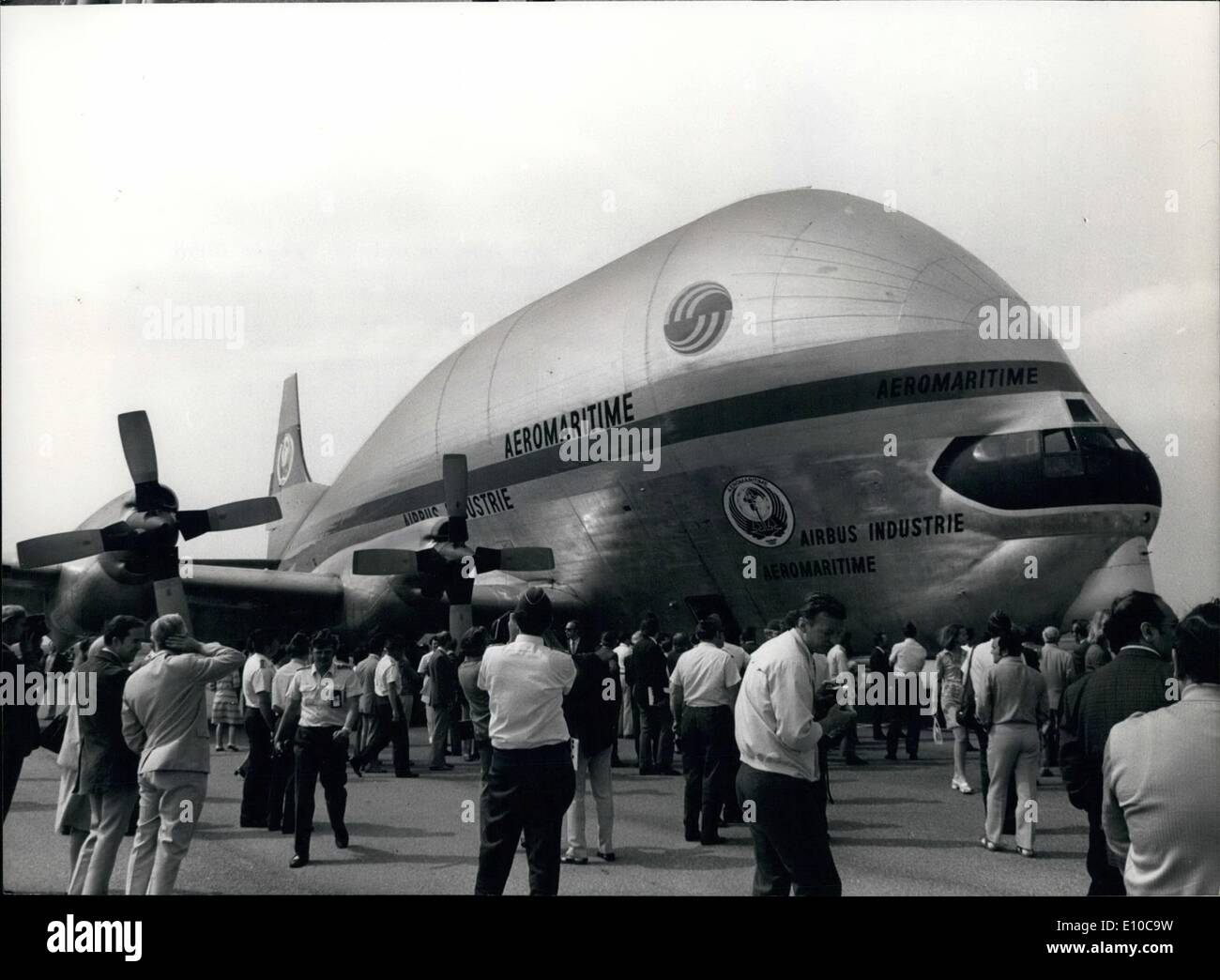 Jun. 06, 1972 - It looks like a big whale and is called ''Super Cuppy''. The four-engined transport plane, which is the biggest Stock Photo