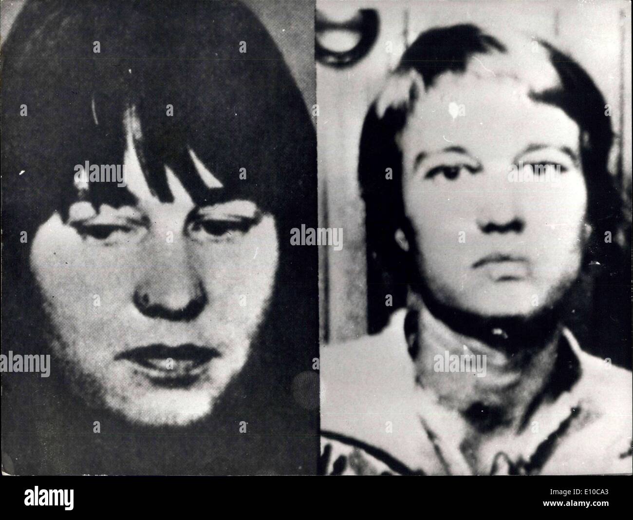 Jun. 07, 1972 - To Different Faces Of Ulrike Meinhof - The most Wanted Woman In West Germany: Following the arrest in Frankfurt Stock Photo