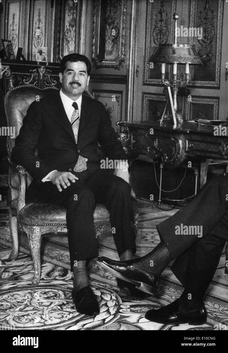 Iraqi Dictator Saddam Hussein visits Paris Stock Photo