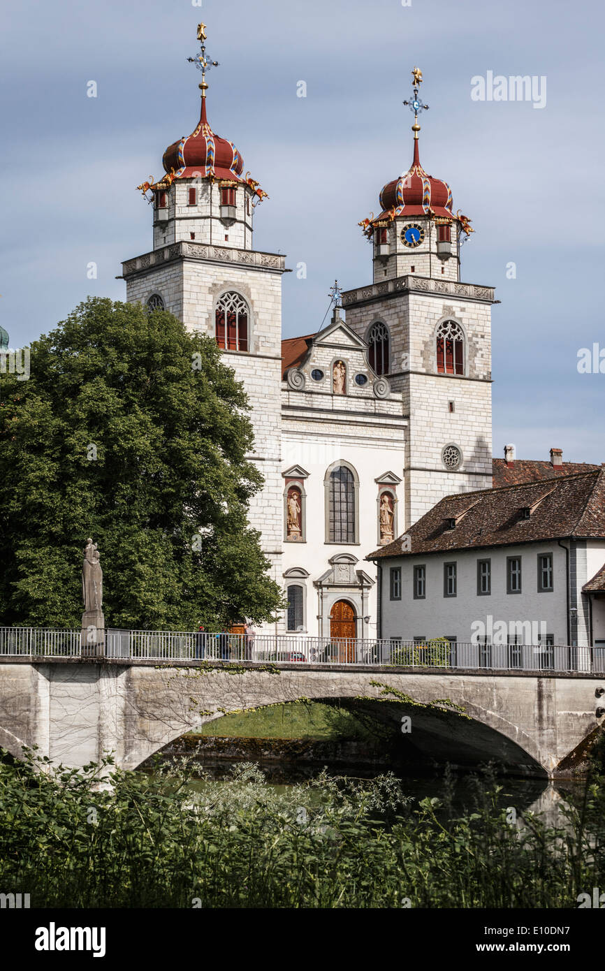 Baroque Monastery Church Rheinau, Canton Zurich, Switzerland Stock