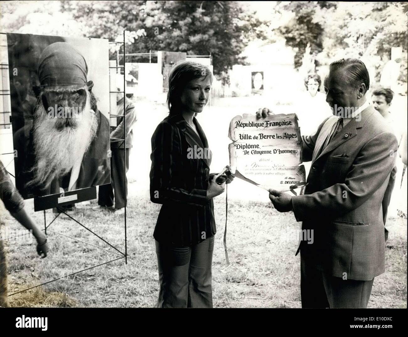 Jul. 17, 1972 - Marlene Jobert Made an Honorary Citizen of Berre by the Mayor .c Stock Photo