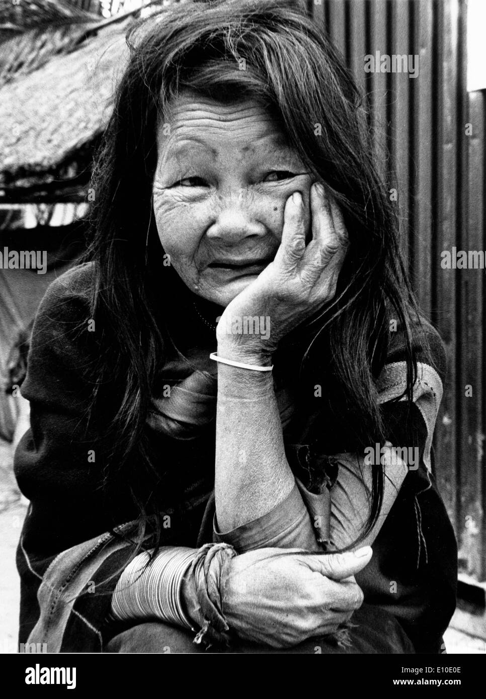 Vietnamese woman on the streets Stock Photo