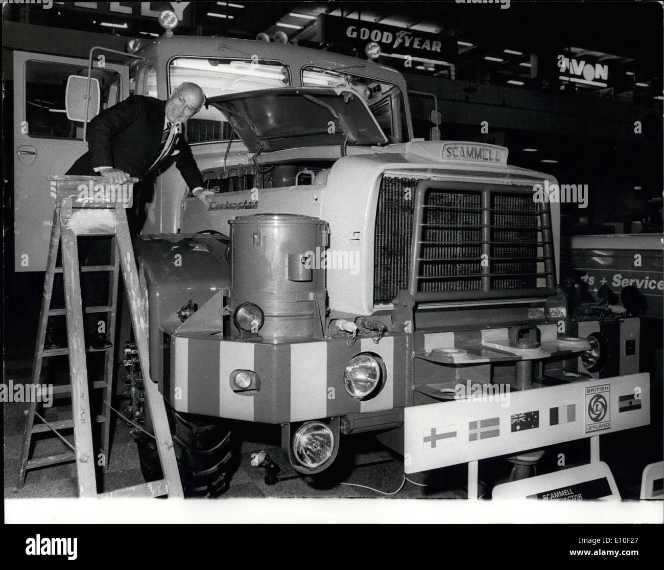 Sep. 09, 1972 - Commercial Motor Show At Earls Court.Photo shows Lord Stokes Chairman of the B.L.M.C. seen looking over a new Scammell during his tour of the exhibition today. Stock Photo