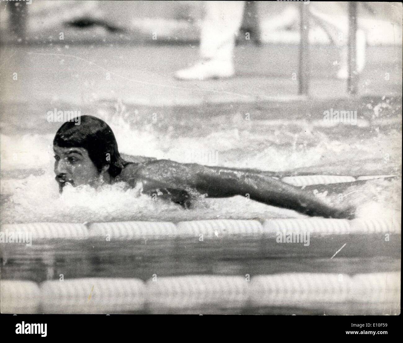 Sep. 04, 1972 - Olympic games in Munich (swimming). Mark Spitz wins his fifth gold medal.: Mark Spitz of America, on his way to Stock Photo